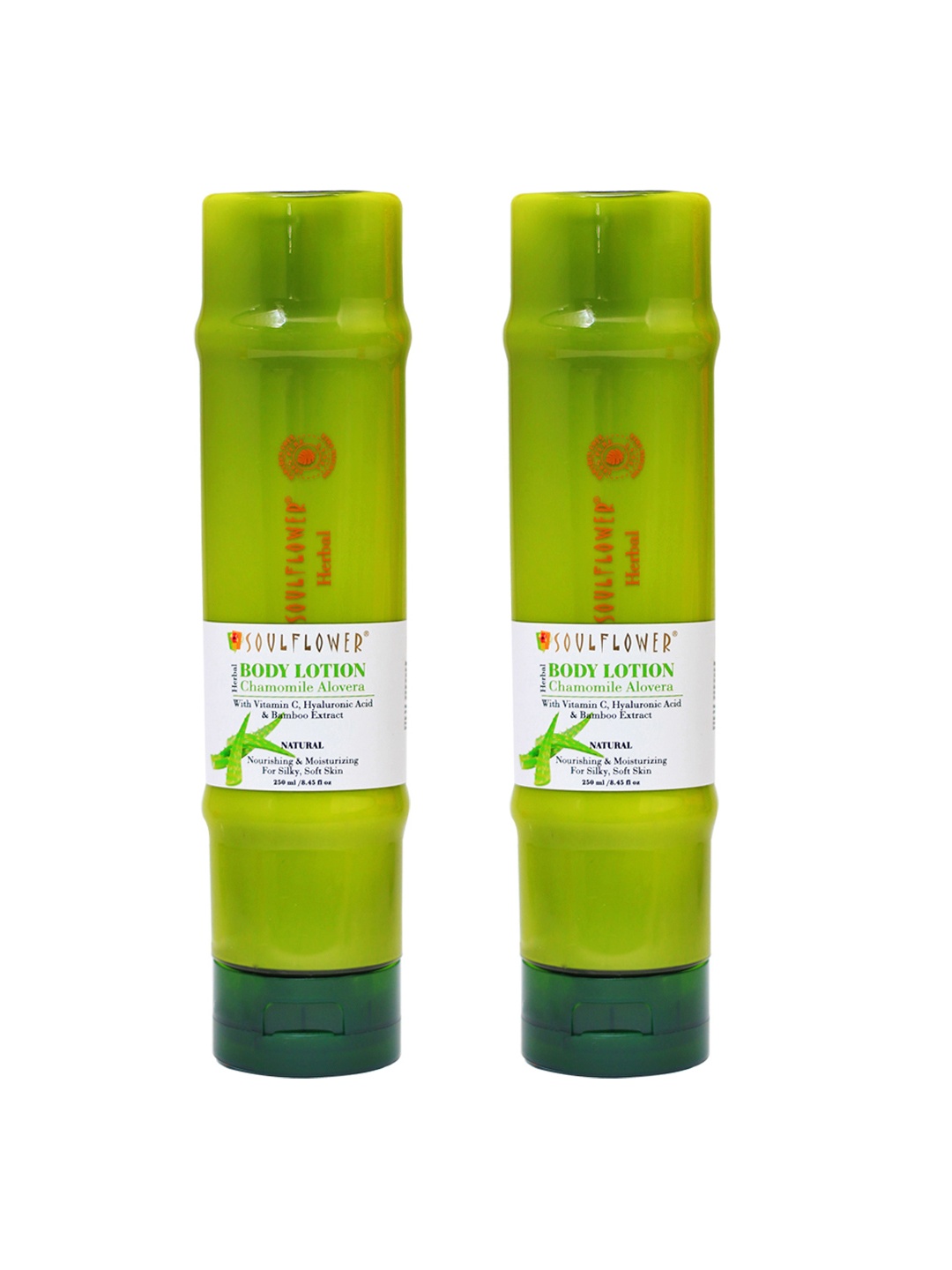 

Soulflower Set Of 2 Chamomile Aloe Vera Body Lotion with Vitamin C - 250ml Each, Green