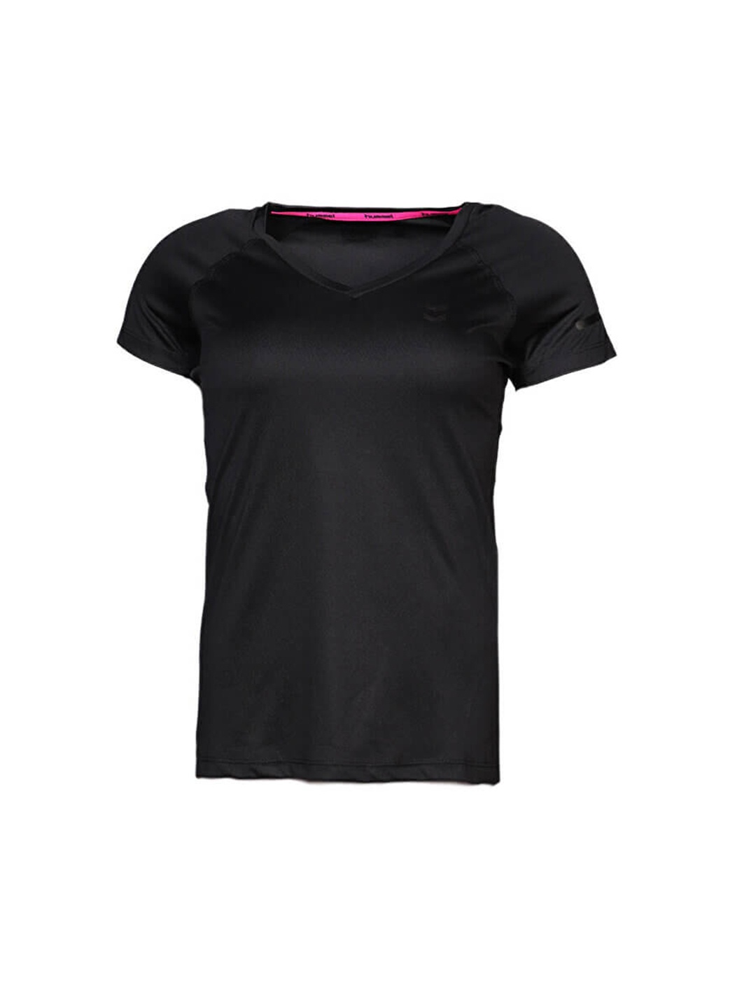 

hummel Women Black V-Neck T-shirt