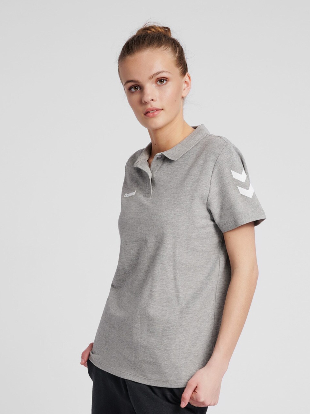

hummel Women Polo Collar T-shirt, Grey
