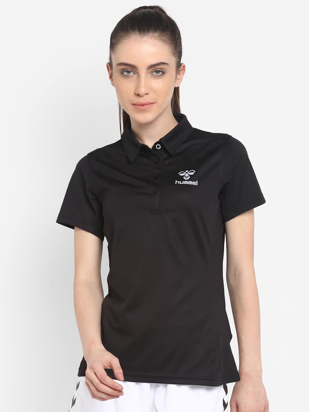 

hummel Women Polo Collar T-shirt, Black