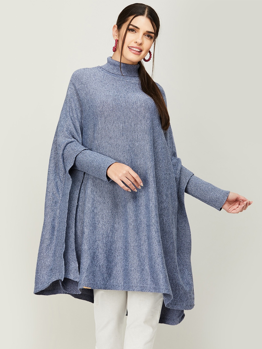 

Colour Me by Melange Acrylic High Neck Tunic, Blue