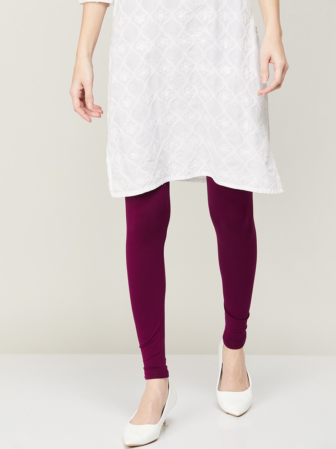 

Melange by Lifestyle Women Cotton Churidar-Length Leggings, Magenta