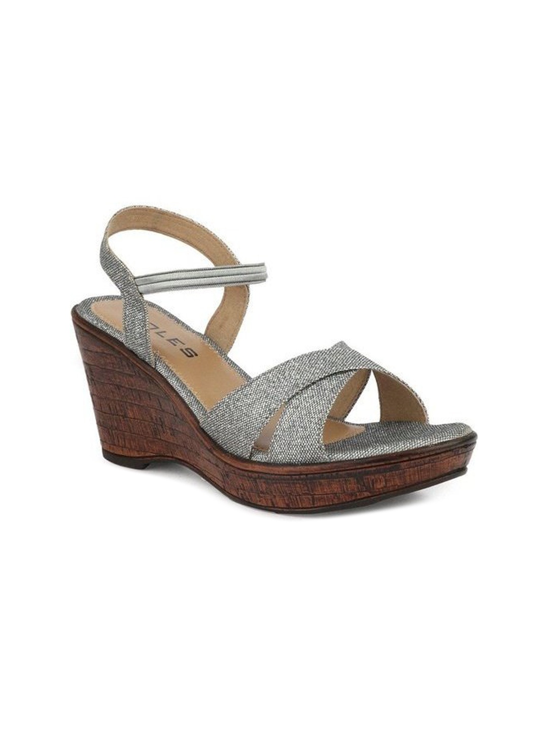 

SOLES Embellished Open-Toe Wedge Heels, Metallic