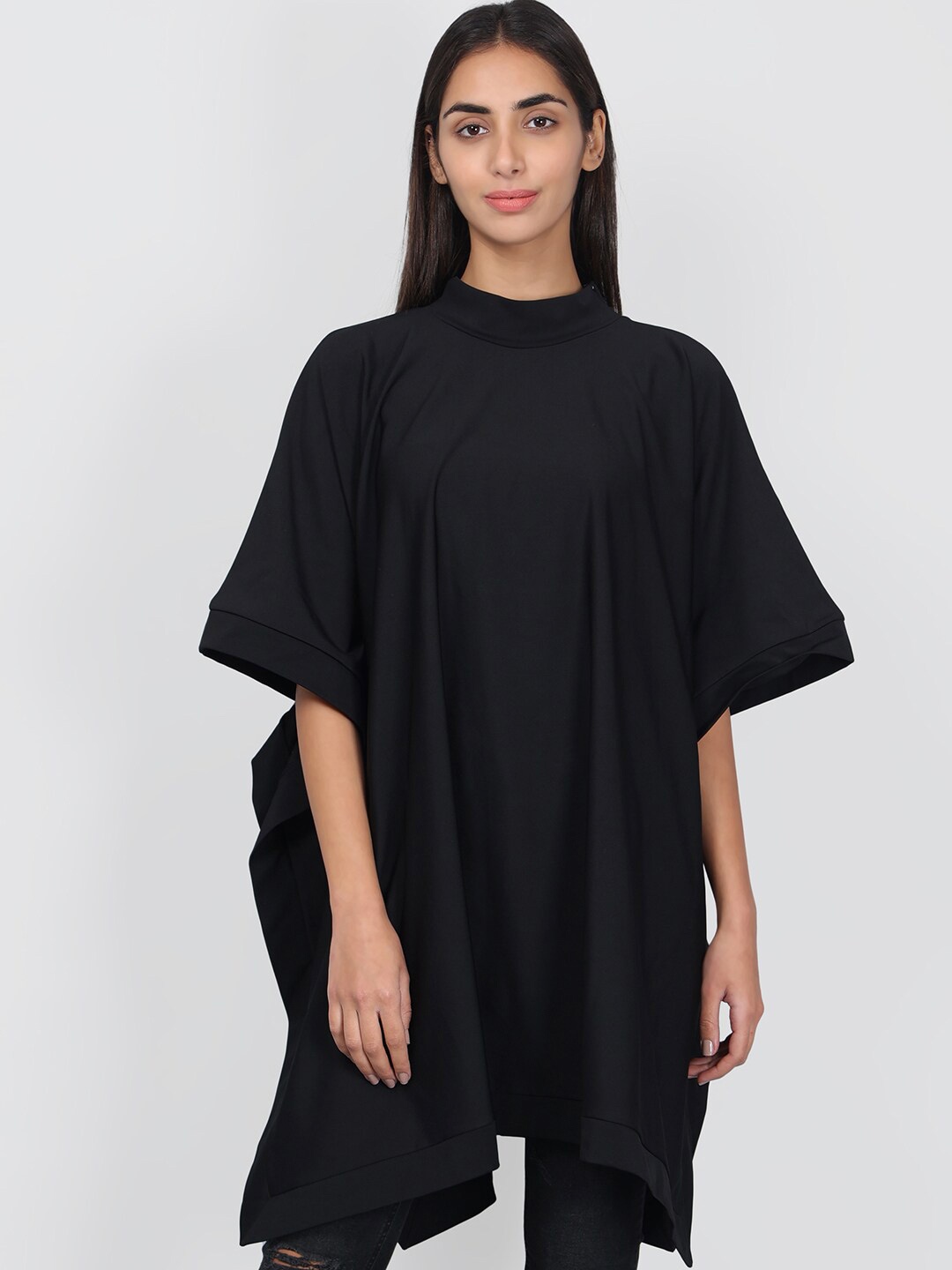 

Beau Design Women Longline Poncho, Black