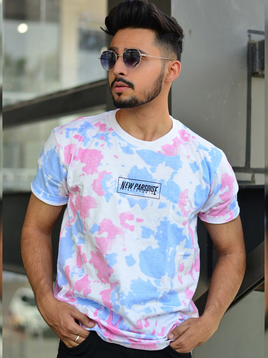 

Powerlook Men Tie and Dye T-shirt, White