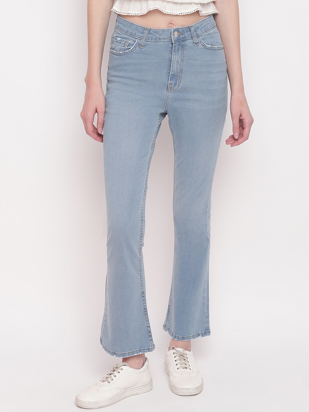 

Belliskey Women Bootcut Light Fade Jeans, Blue