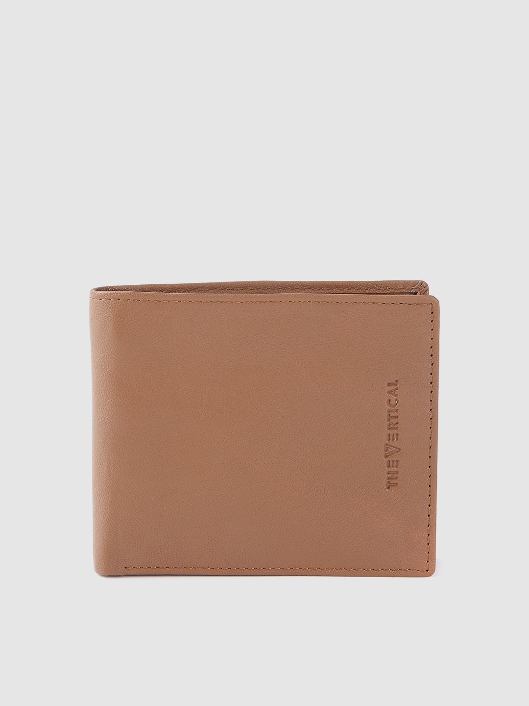 

THe VerTicaL Men Leather Two Fold Wallet, Tan