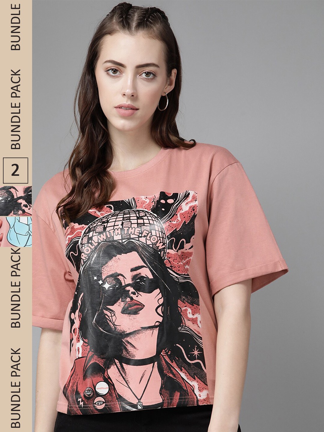 

The Dry State Women Rose Floral 2 Printed Loose T-shirt