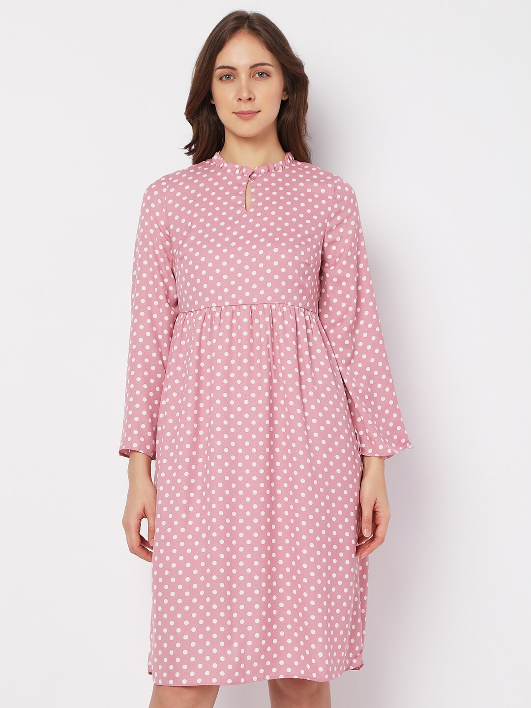 

Vero Moda Polka Dots Printed Dress, Pink