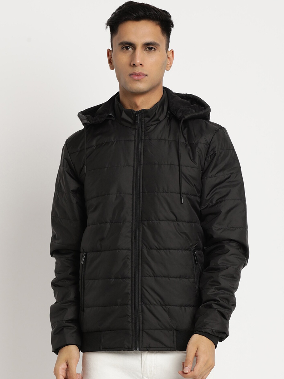 

Turtle Men Windcheater Hooded Padded Jacket, Black
