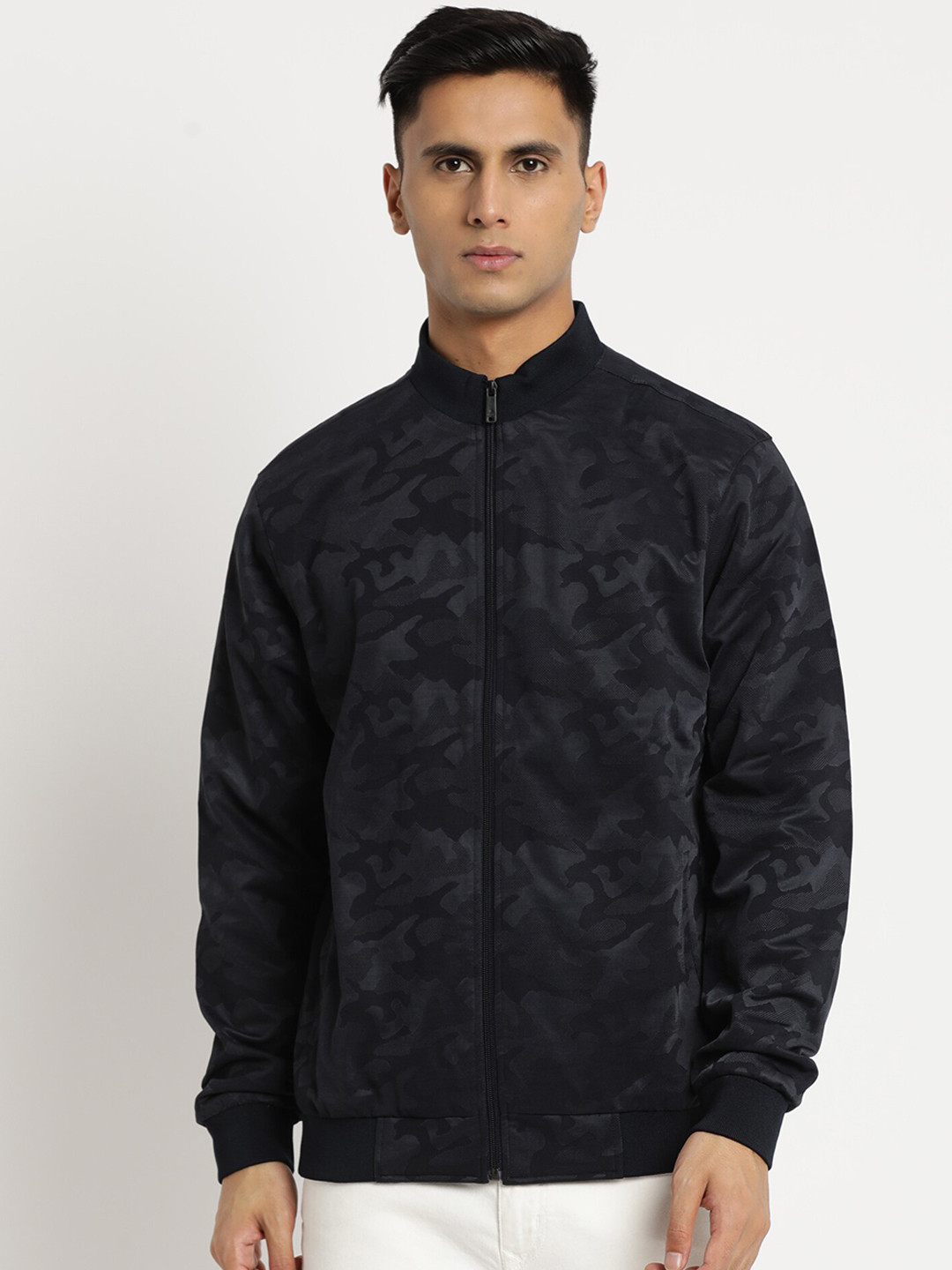 

Turtle Men Camouflage Windcheater Bomber Jacket, Black