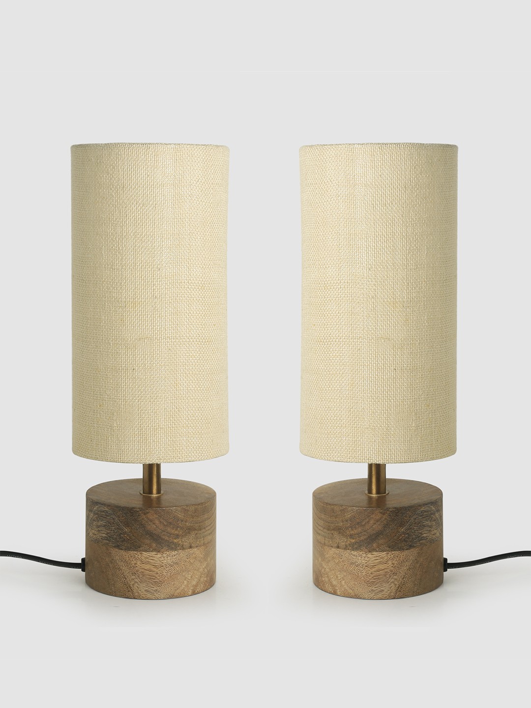 

ExclusiveLane Set Of 2 Gold-Toned Moroccan Shimmer Hand Etched Table Lamps