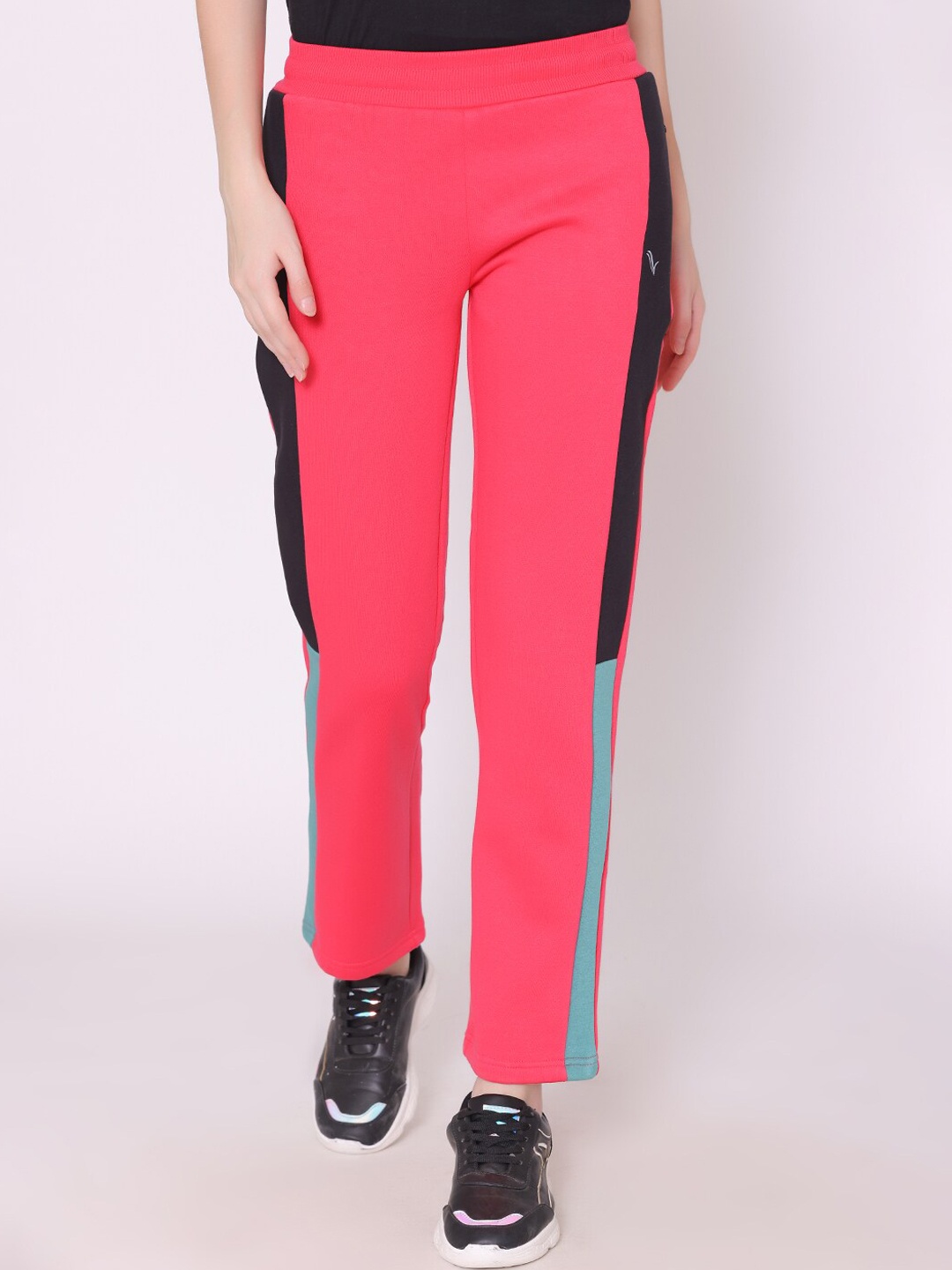 

Vami Women Colourblocked Track Pants, Pink