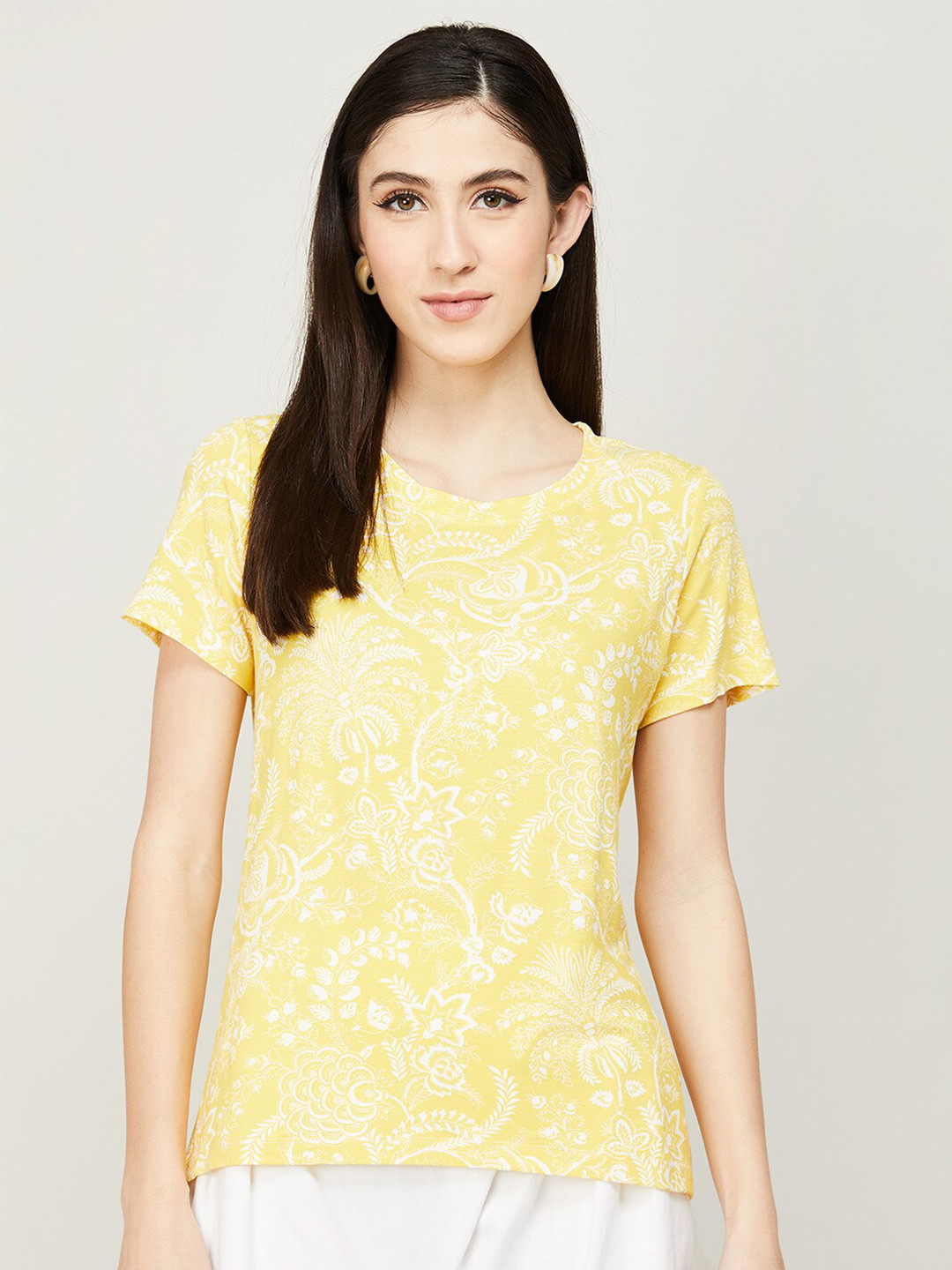 

Colour Me by Melange Floral Top, Yellow