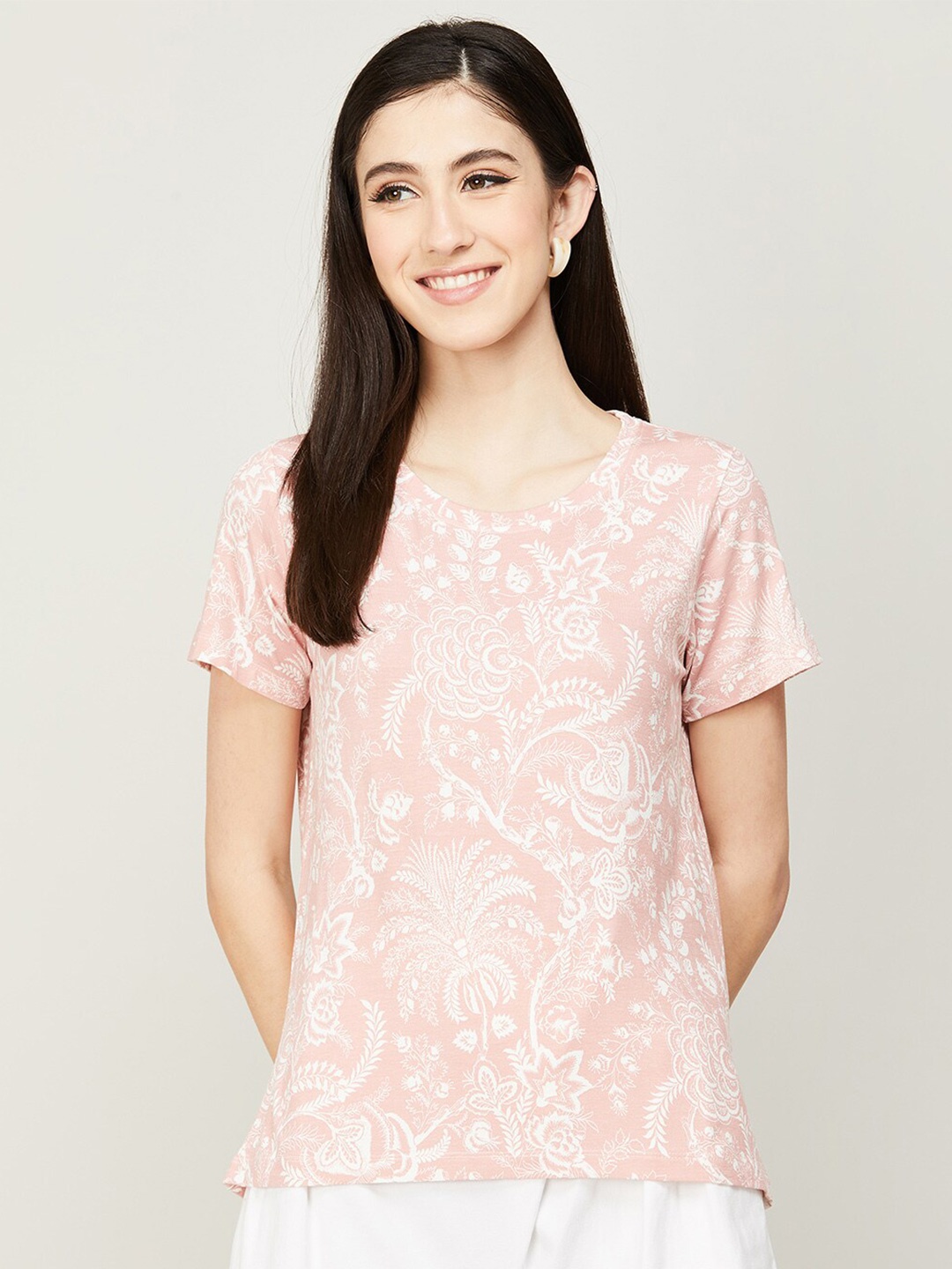 

Colour Me by Melange Floral Top, Peach
