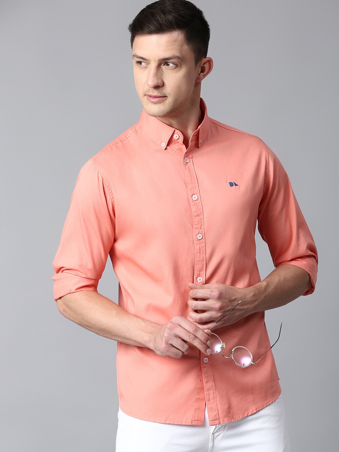 

Dennis Lingo Slim Fit Cotton Casual Shirt, Coral