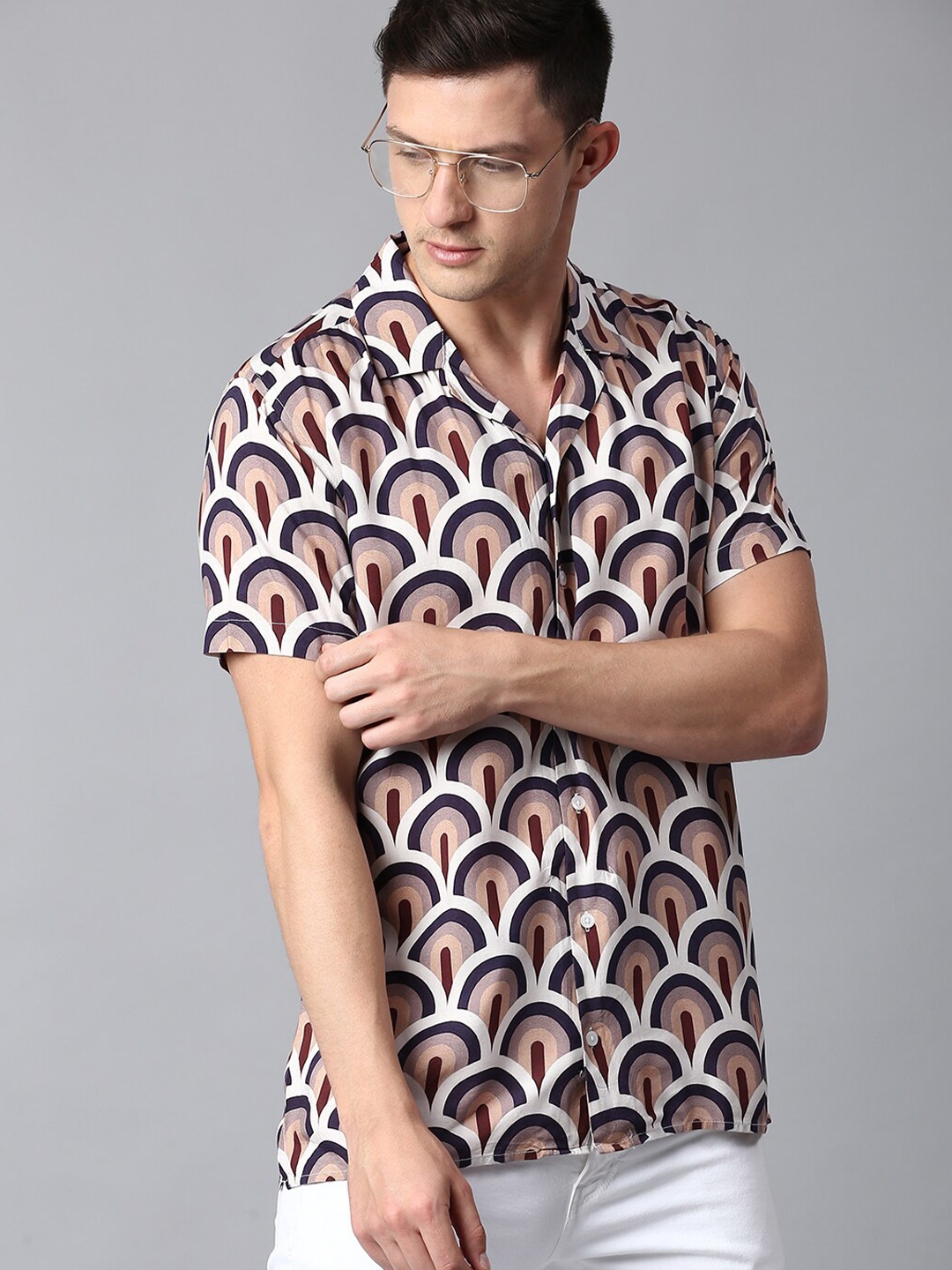 

Dennis Lingo Slim Fit Printed Casual Shirt, White