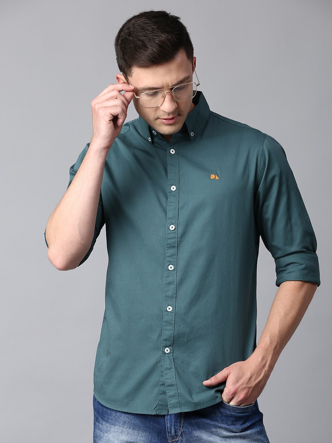 

Dennis Lingo Slim Fit Cotton Casual Shirt, Teal