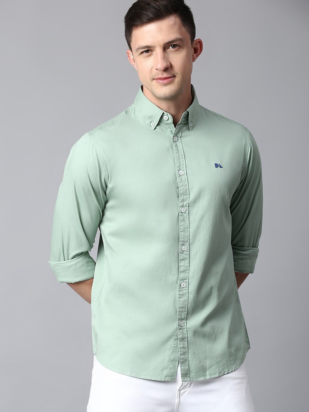 

Dennis Lingo Slim Fit Cotton Casual Shirt, Green
