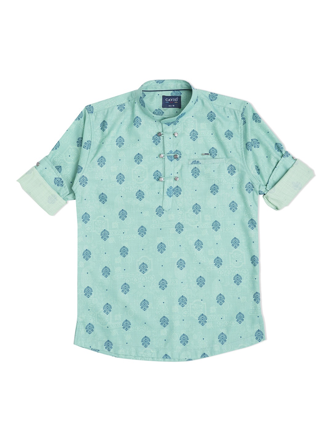 

CAVIO Boys Printed Cotton Casual Shirt, Green