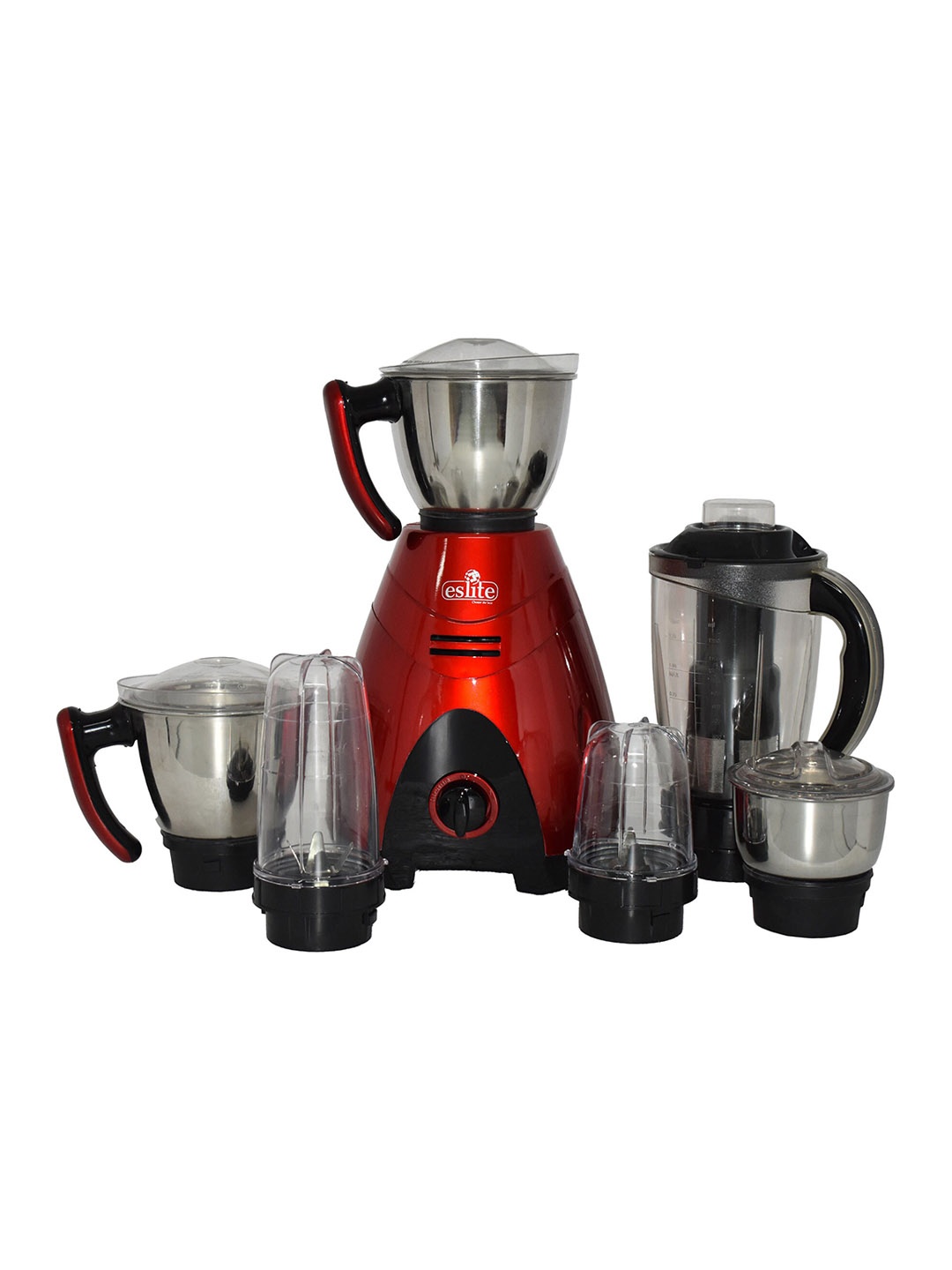 

Eslite Red & Black 750 Watts Mixer Grinder With 6 Jars