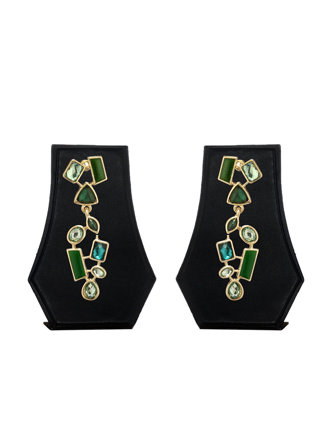 

The Pari Contemporary Drop Earrings, Green
