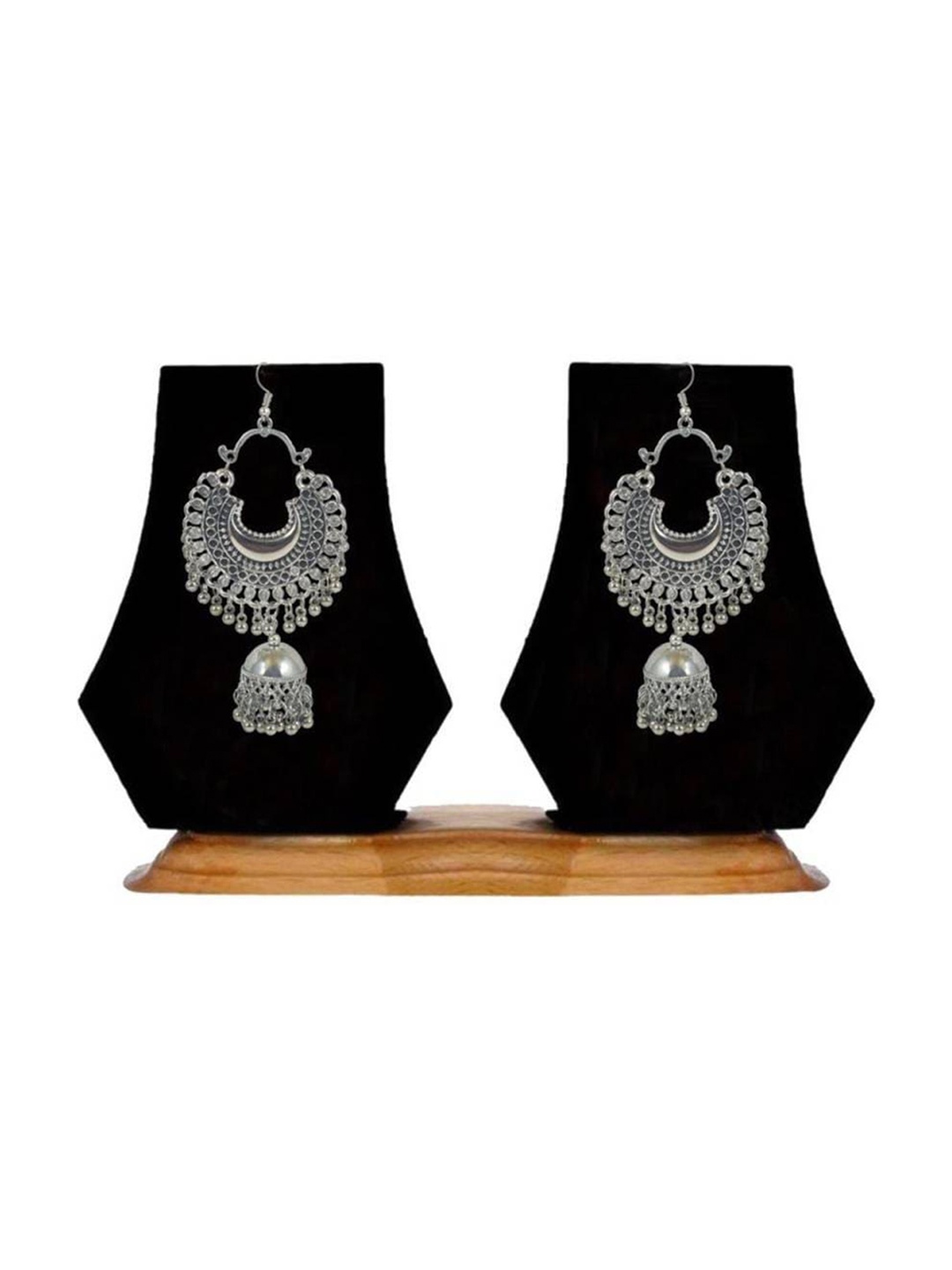 

The Pari Silver-Plated Contemporary Jhumkas Earrings