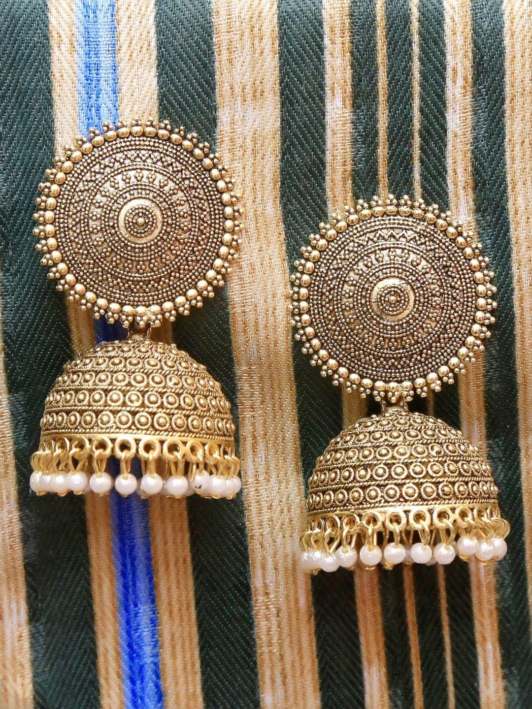 

The Pari Gold-Plated Contemporary Jhumkas Earrings