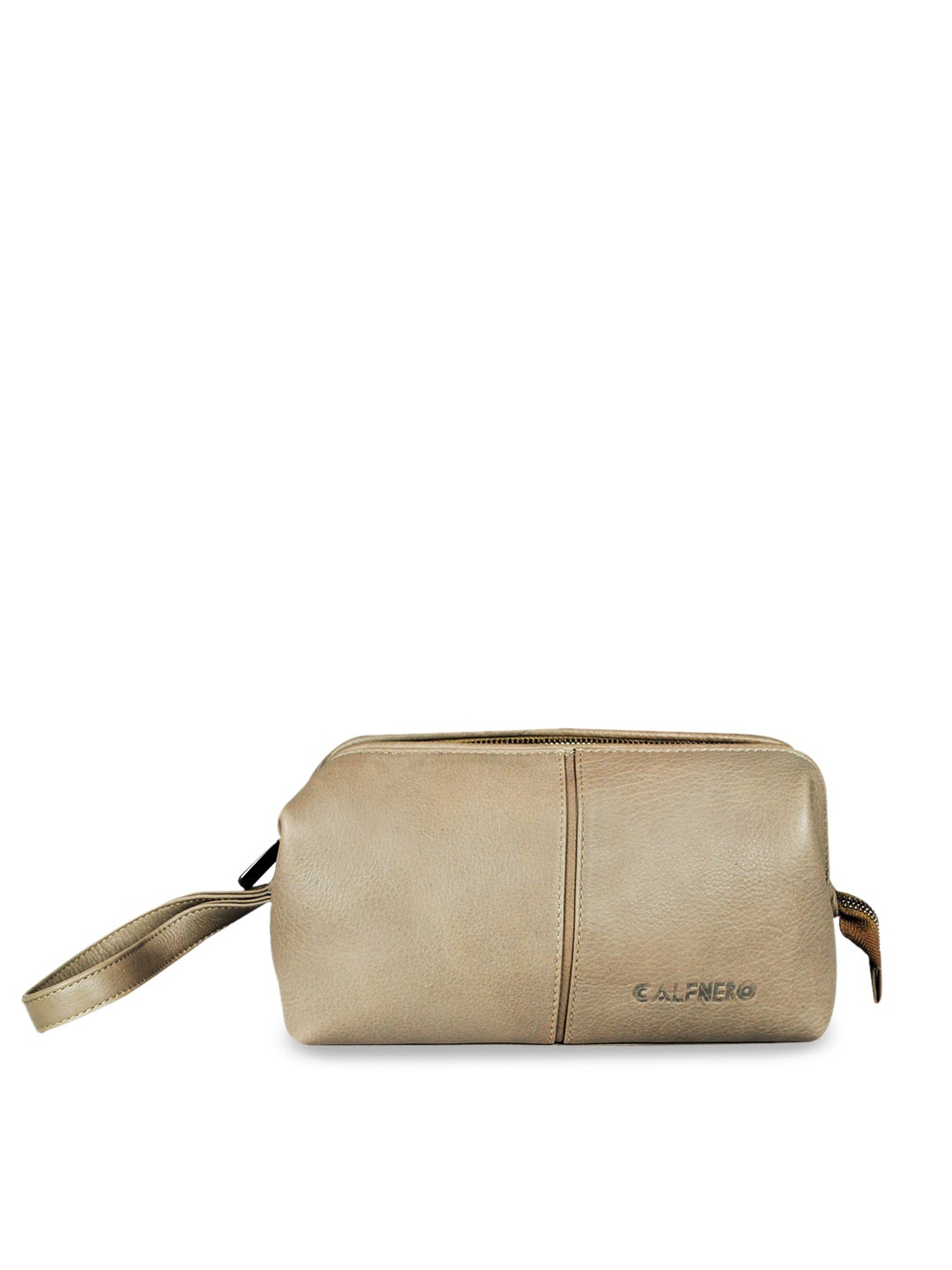 

CALFNERO Leather Travel Pouch, Cream