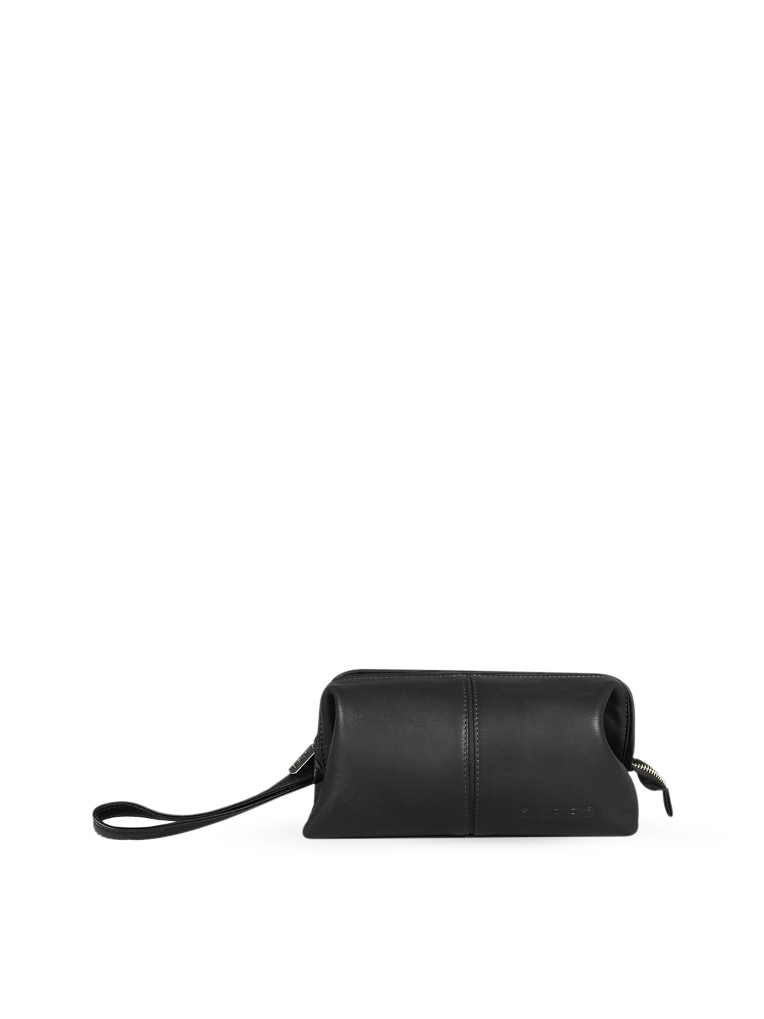 

CALFNERO Leather Travel Pouch, Black