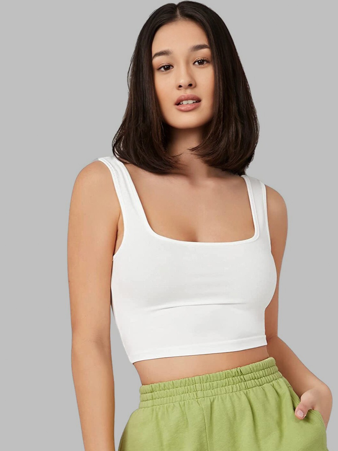 

Womenster Bralette Crop Top, White