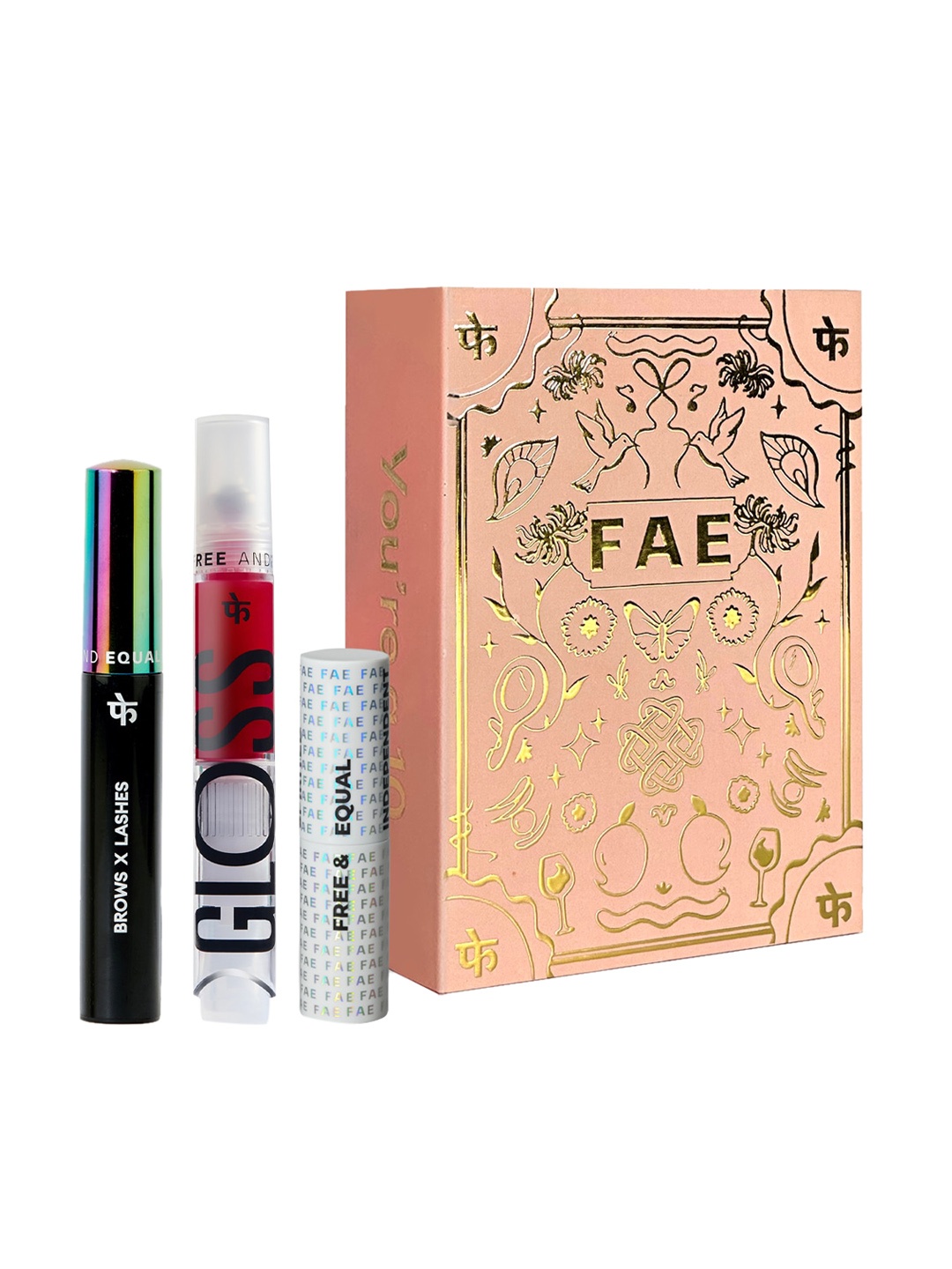 

FAE BEAUTY Gift Box | Glaws GLoss + Modern Matte Lipstick + Brash | Lips + Lashes, Transparent