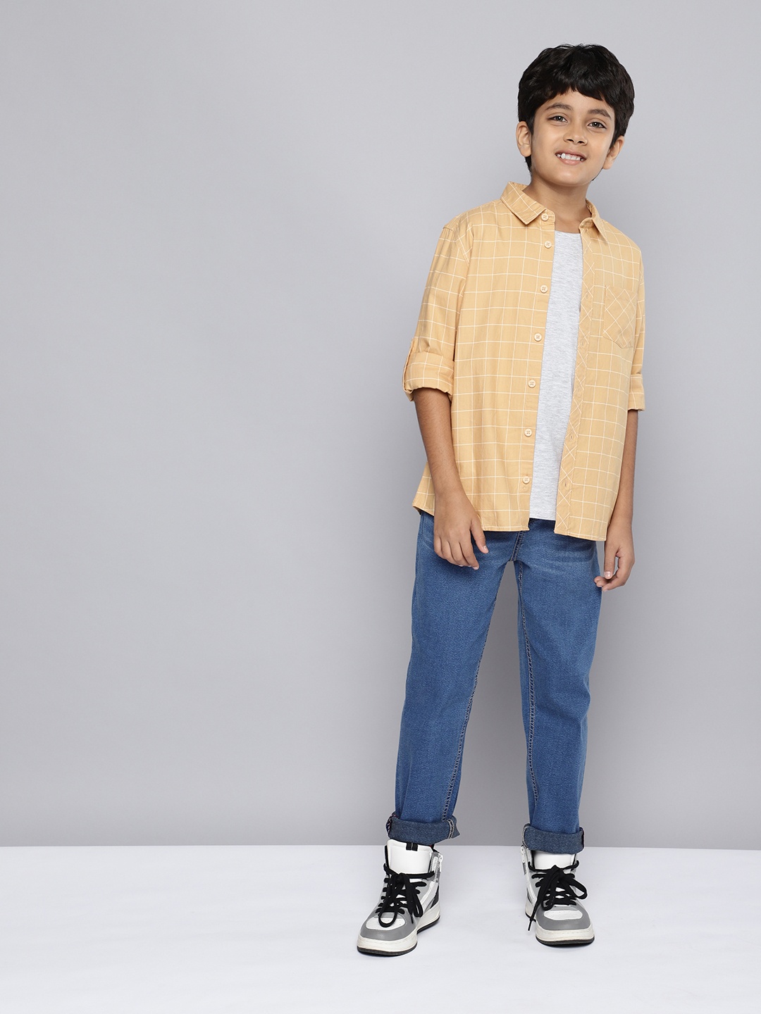 

HERE&NOW Boys Regular Fit Clean Look Stretchable Jeans, Blue