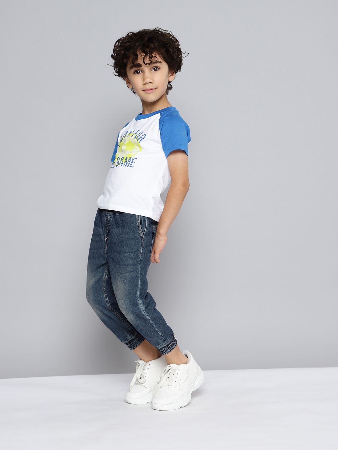 

HERE&NOW Boys Light Fade Stretchable Jogger Jeans, Navy blue