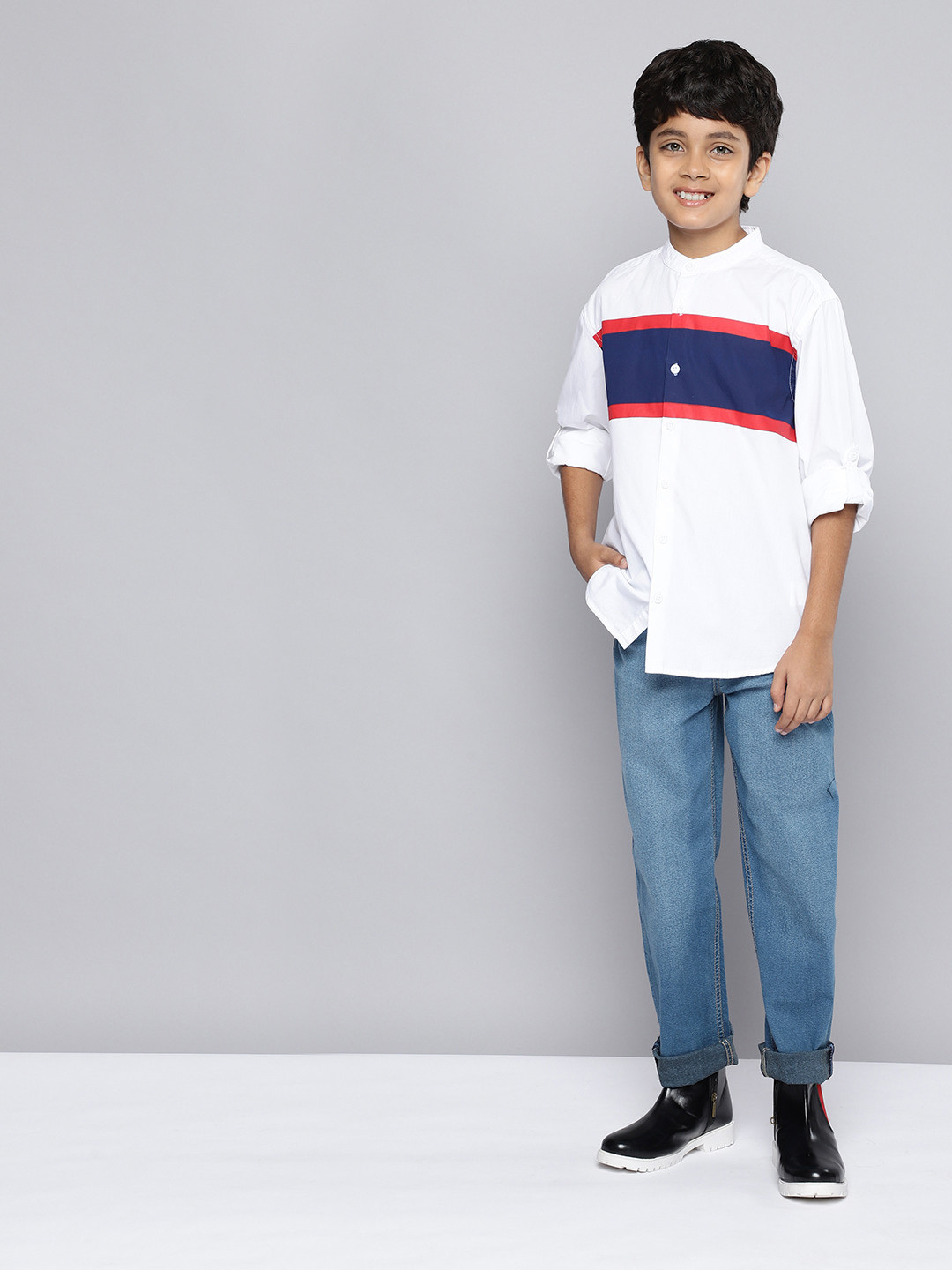 

HERE&NOW Boys Light Fade Stretchable Jeans, Blue