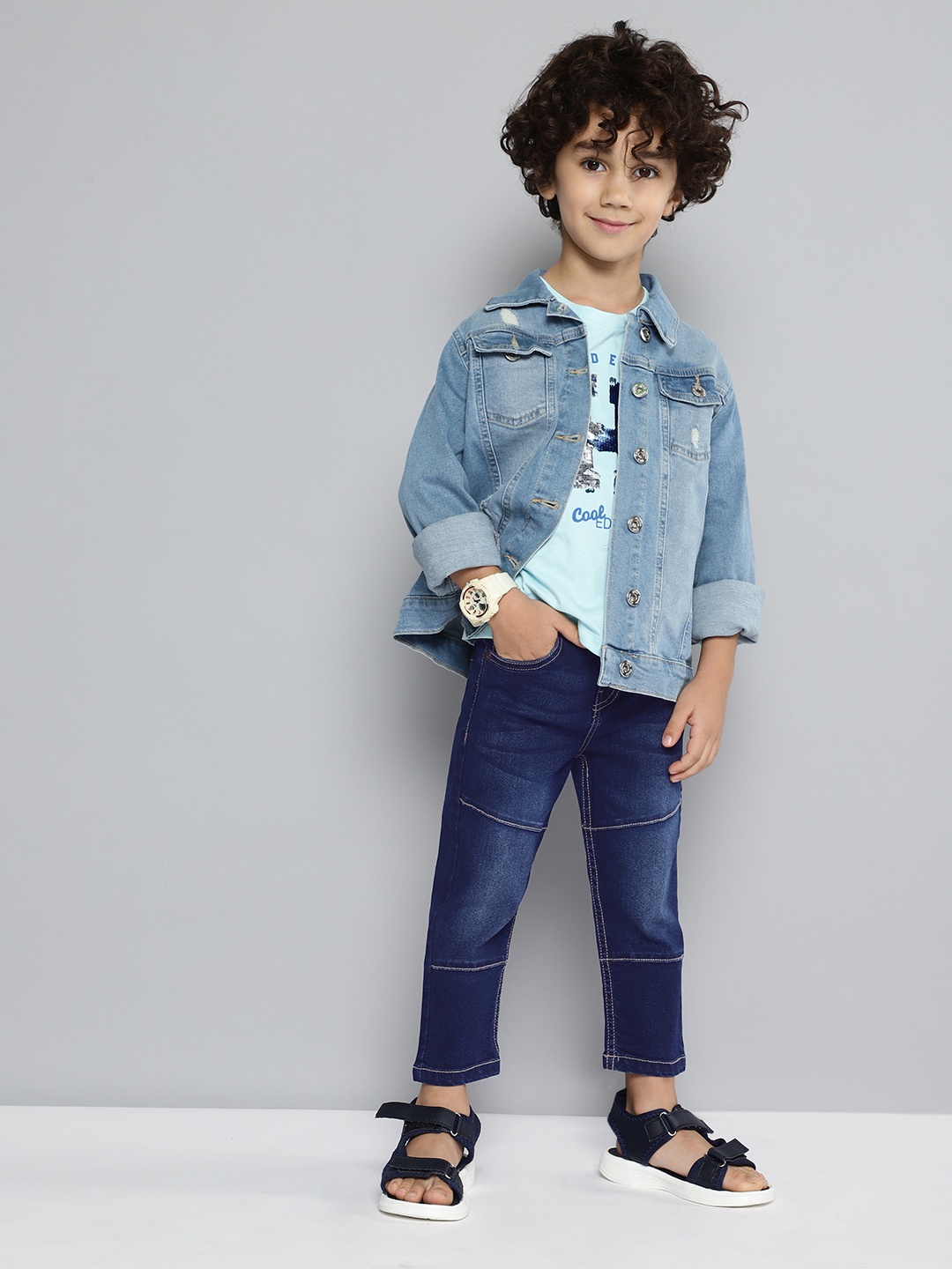 

HERE&NOW Boys Light Fade Stretchable Jeans, Blue