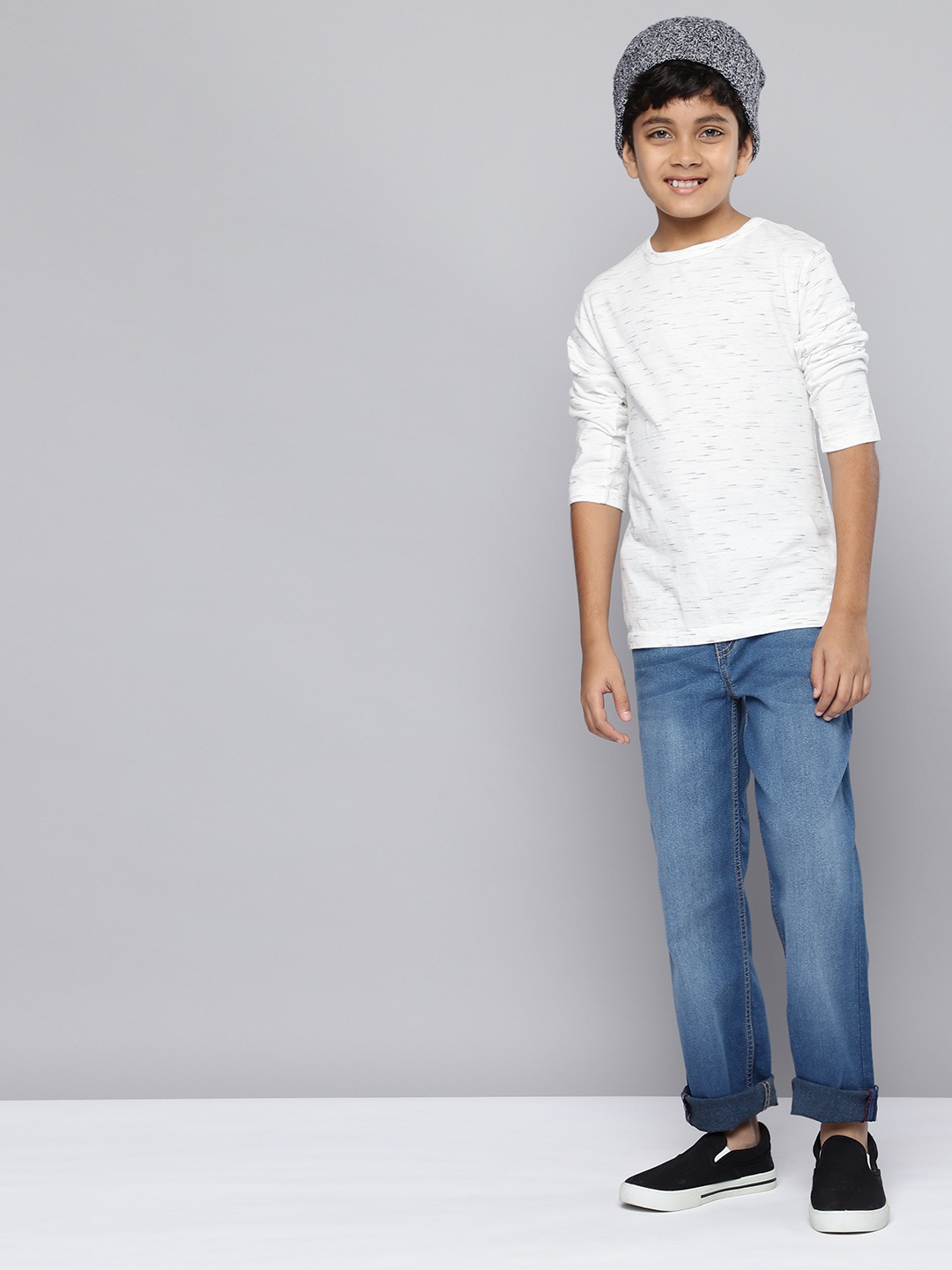 

HERE&NOW Boys Heavy Fade Stretchable Jeans, Blue