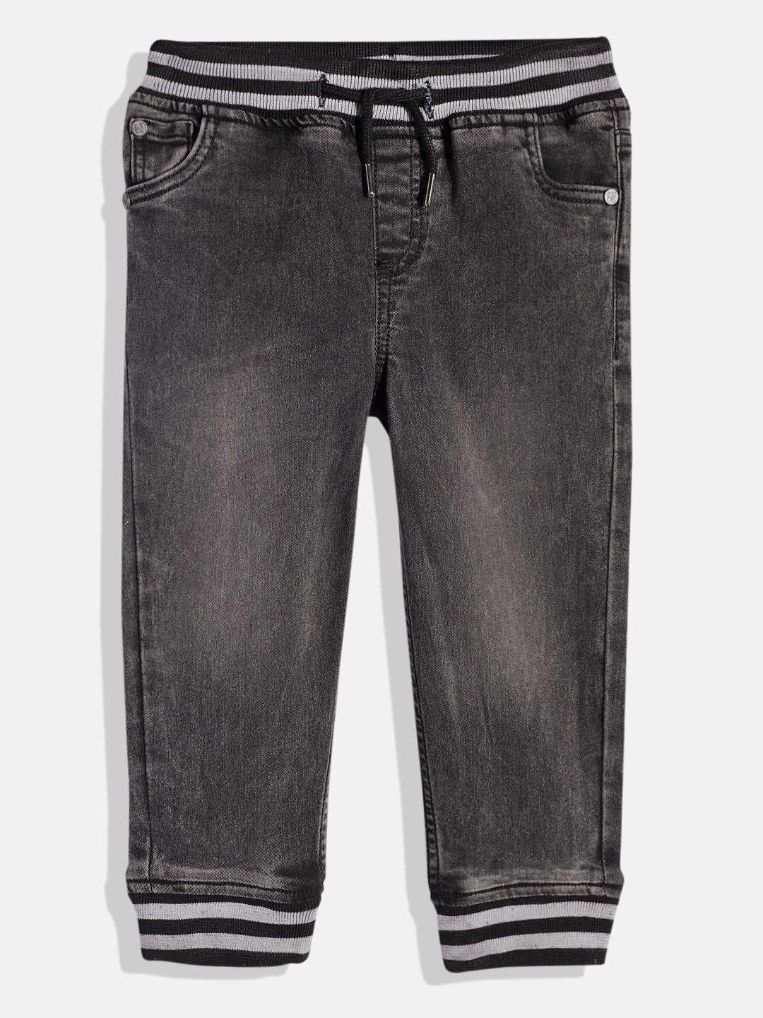 

HERE&NOW Boys Jogger Fit Stretchable Jeans, Grey
