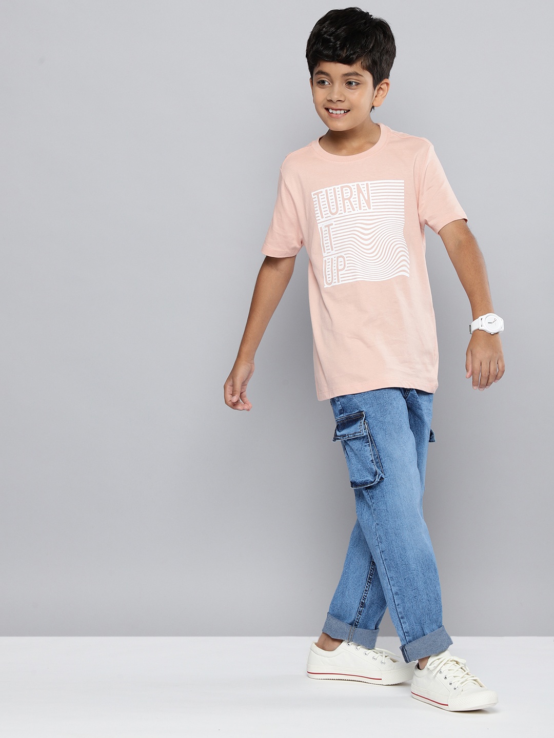 

HERE&NOW Boys Slim Fit Clean Look Stretchable Jeans, Blue