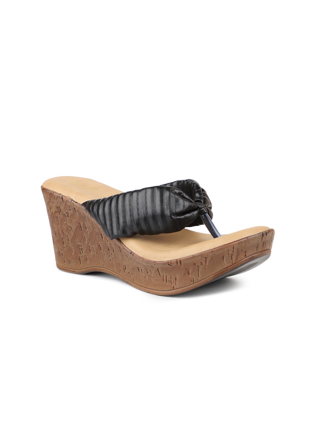 

Inc 5 Striped Wedge Heels, Black