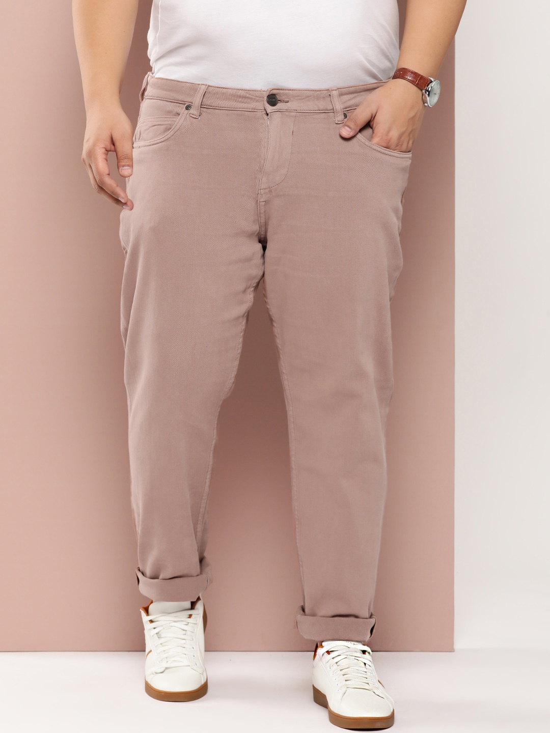 

Sztori Men Plus Size Slim Tapered Fit Jeans, Brown