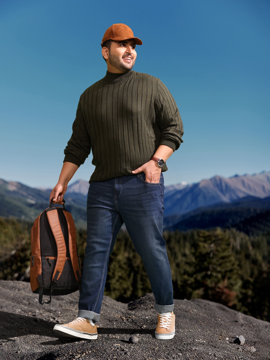 

Sztori Men Plus Size Slim Tapered Fit Light Fade Stretchable Jeans, Navy blue