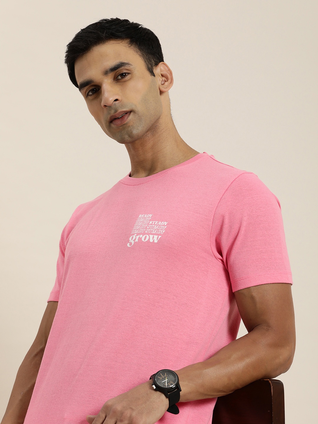 

INVICTUS Men Typography Printed T-shirt, Pink