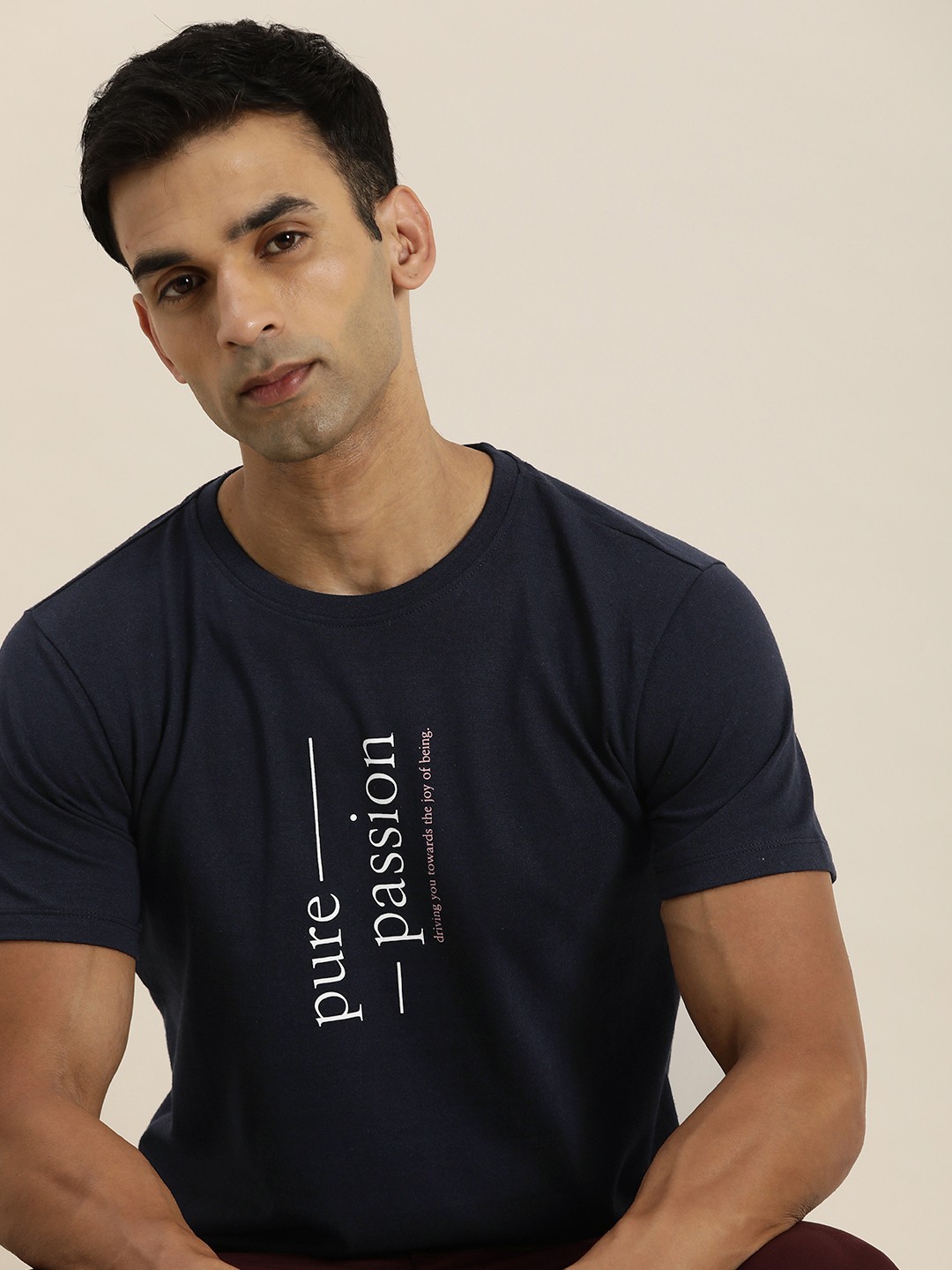 

INVICTUS Men Printed T-shirt, Navy blue