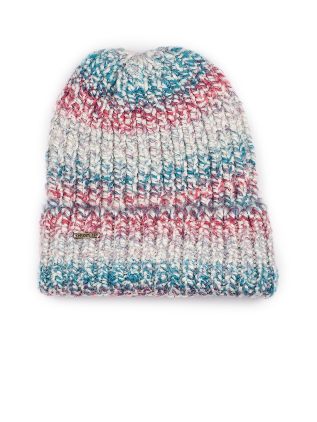 

Kosha Men Pink & Blue Acrylic Wool Self Design Beanie