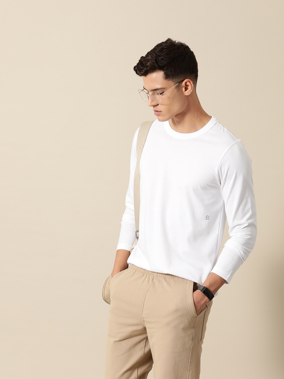 

Mr Bowerbird Men Tailored Fit Plan B Full Sleeve T-shirt, White