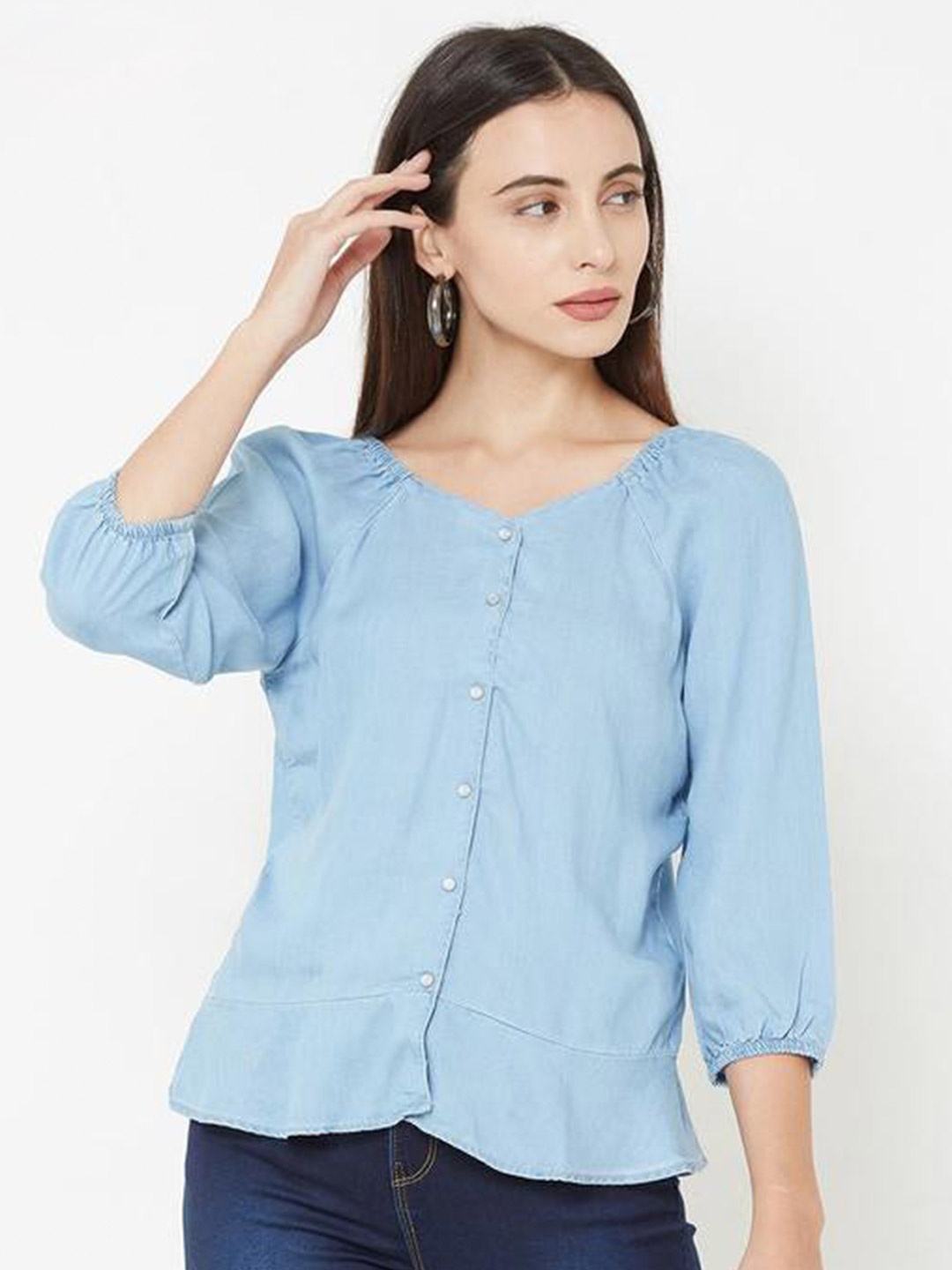 

Kraus Jeans Denim Shirt Style Top, Blue