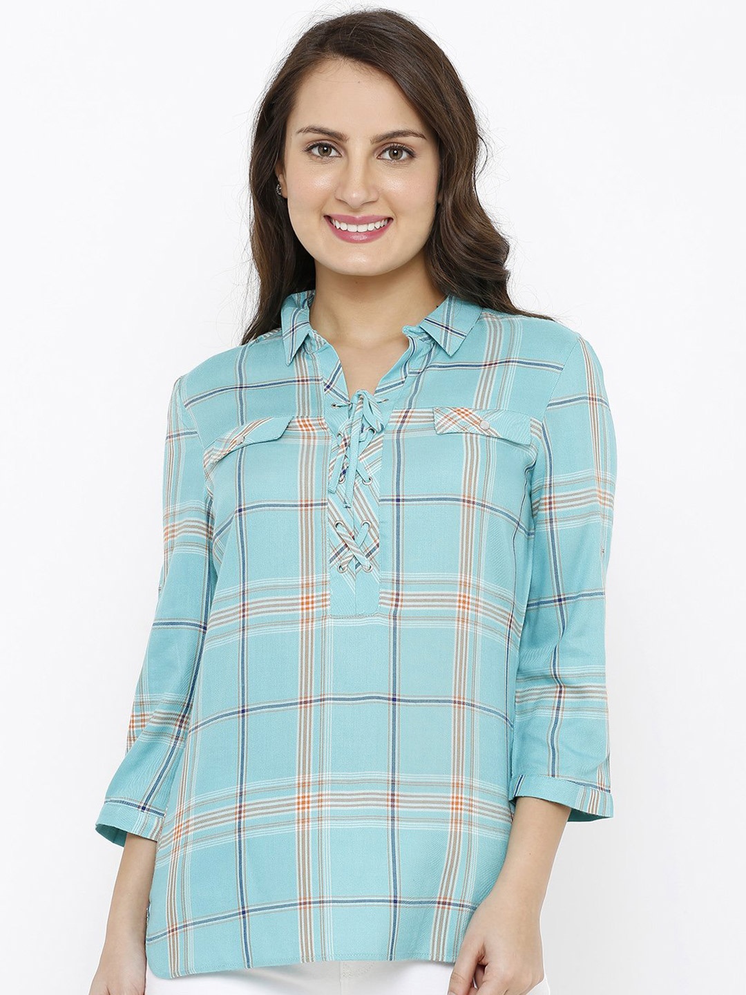 

Kraus Jeans Checked Shirt Style Top, Green