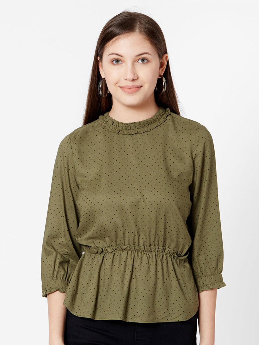 

Kraus Jeans Cinched Waist Top, Olive