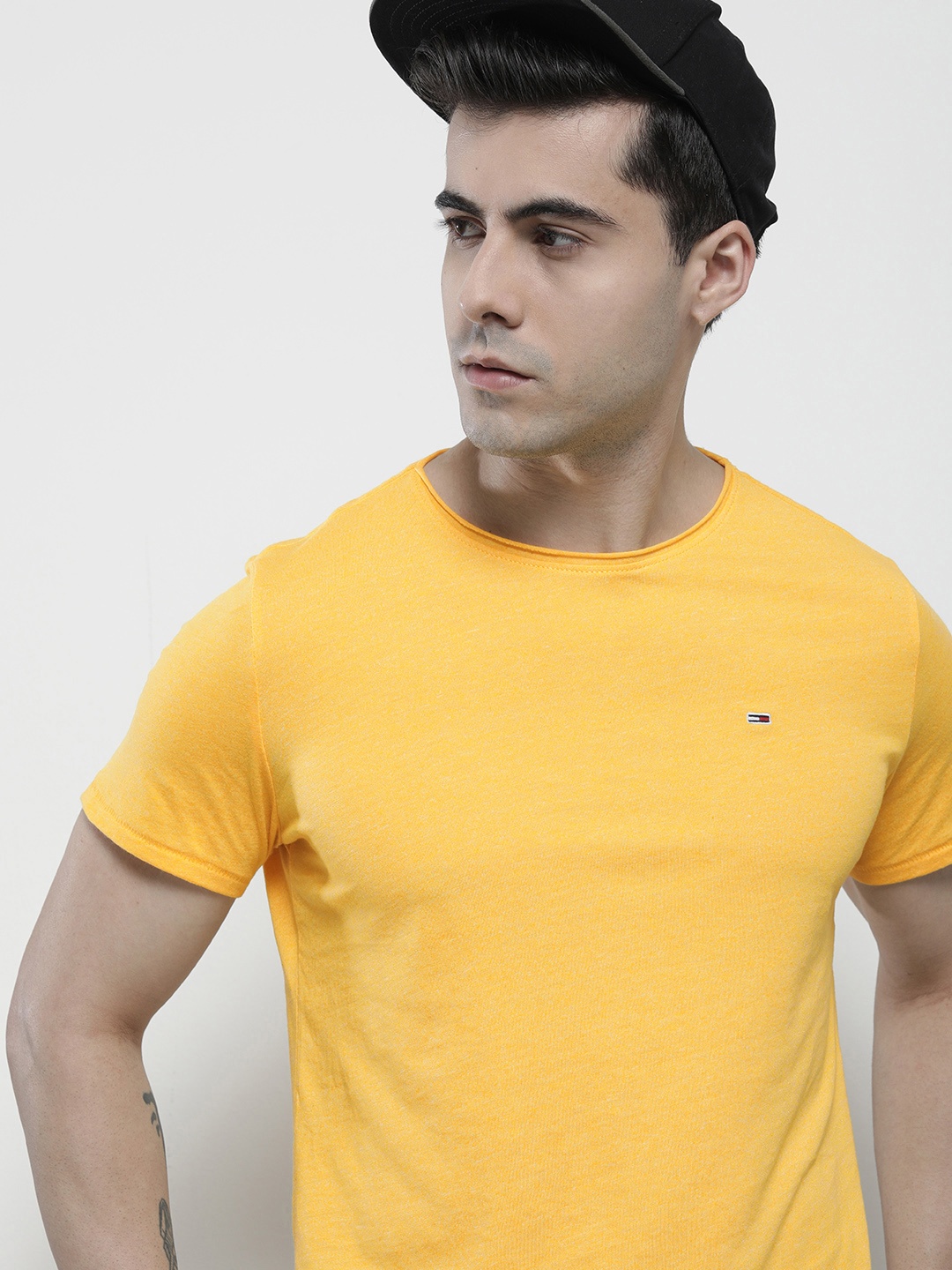 

Tommy Hilfiger Men Round Neck T-shirt, Yellow